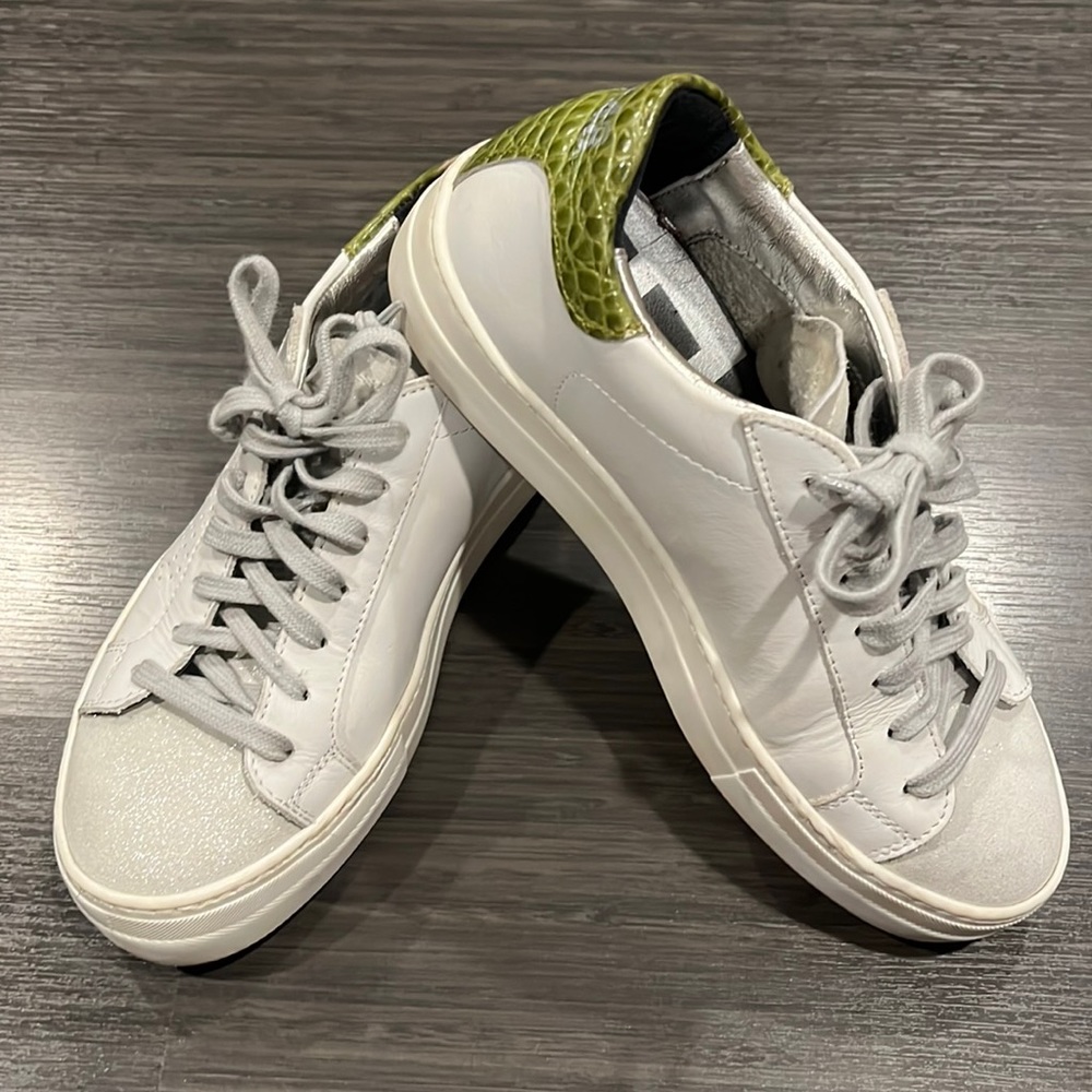 P448 Thea Platform Sneaker White/Irgre, Size 7 US, 37 EU